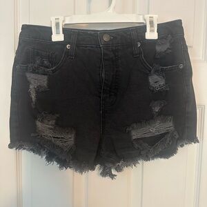 Wild Fable Black Distressed Jean Shorts